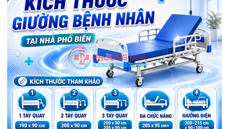 Kích thước giường bệnh nhân tại nhà bao nhiêu là phù hợp?