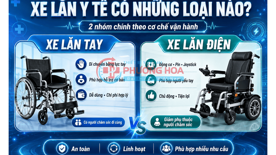Xe lăn y tế thường có những loại nào? 